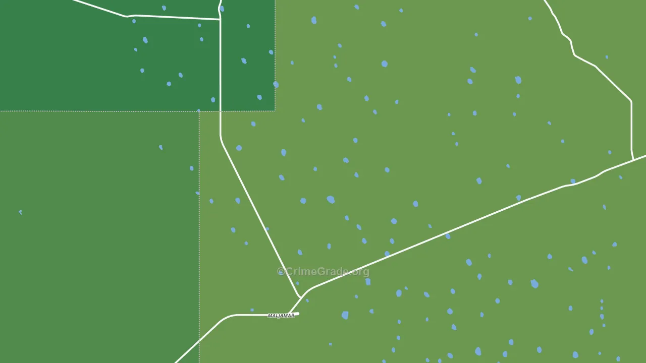 Maljamar, NM Map of Vehicle Theft Rates