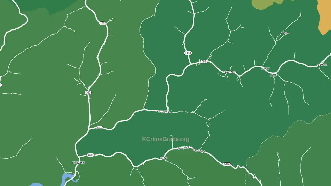 Mallie, KY Map of Vehicle Theft Rates