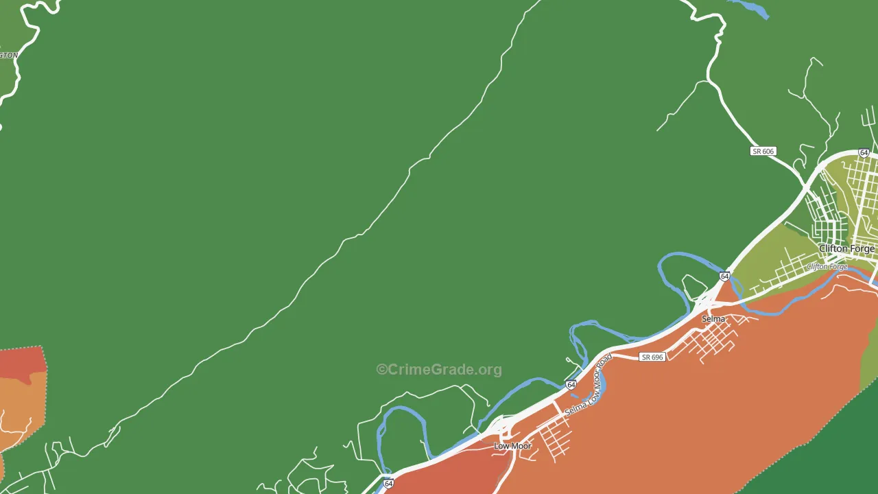 Mallow, VA Map of Vehicle Theft Rates
