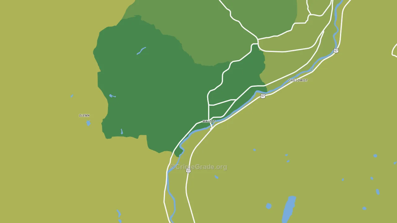 Malott, WA Map of Vehicle Theft Rates
