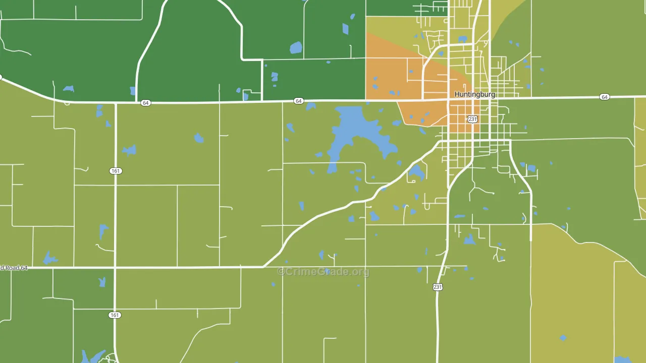 Maltersville, IN Map of Vehicle Theft Rates