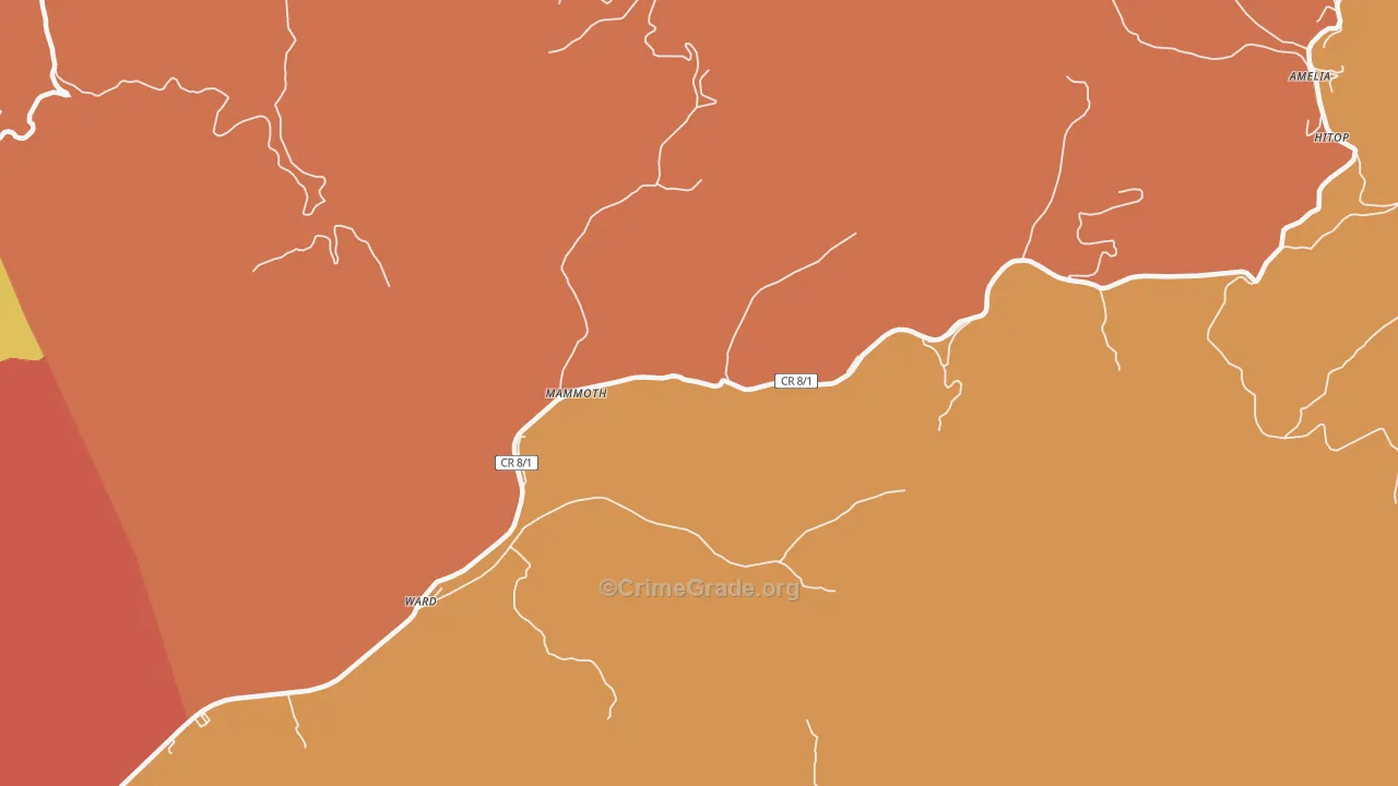 Mammoth, WV Map of Vehicle Theft Rates