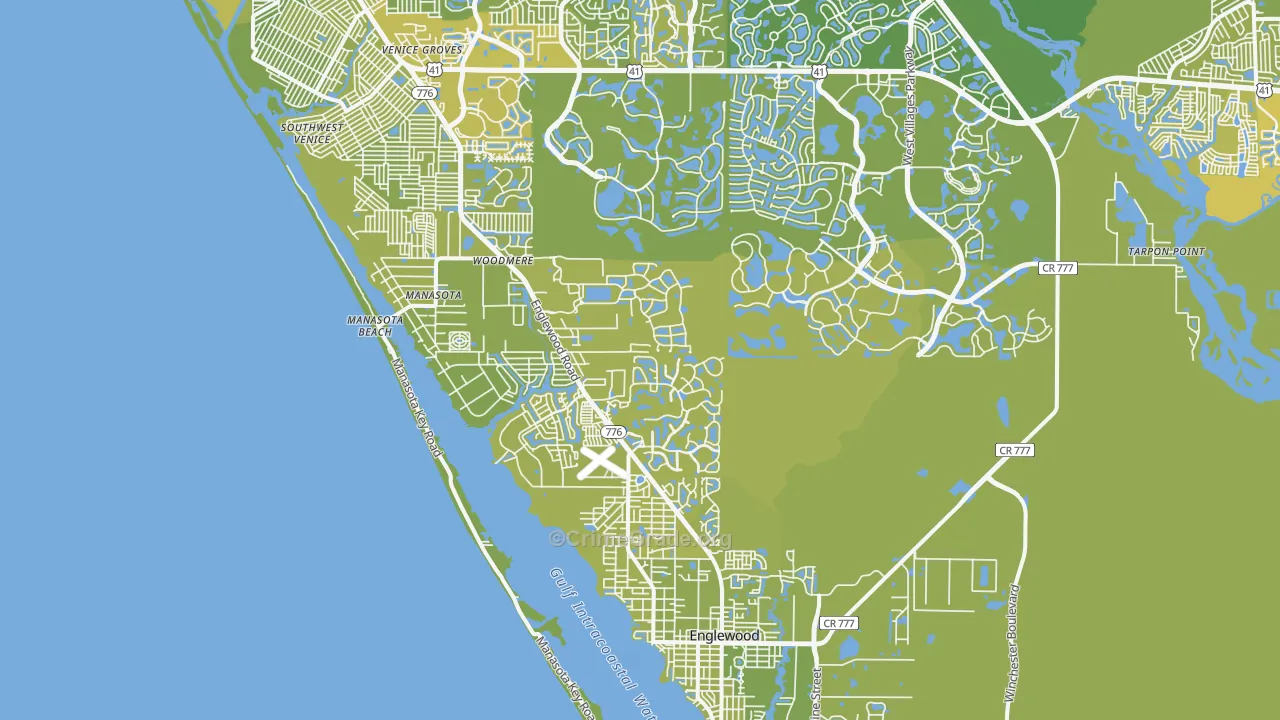 Manasota, FL Map of Vehicle Theft Rates