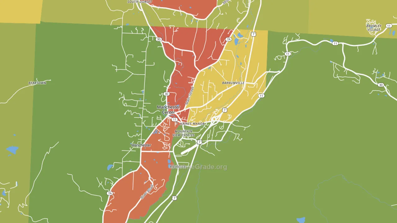 Manchester Center, VT Map of Vehicle Theft Rates