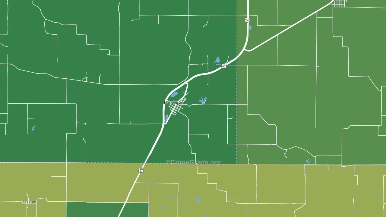 Manchester, IL Map of Vehicle Theft Rates