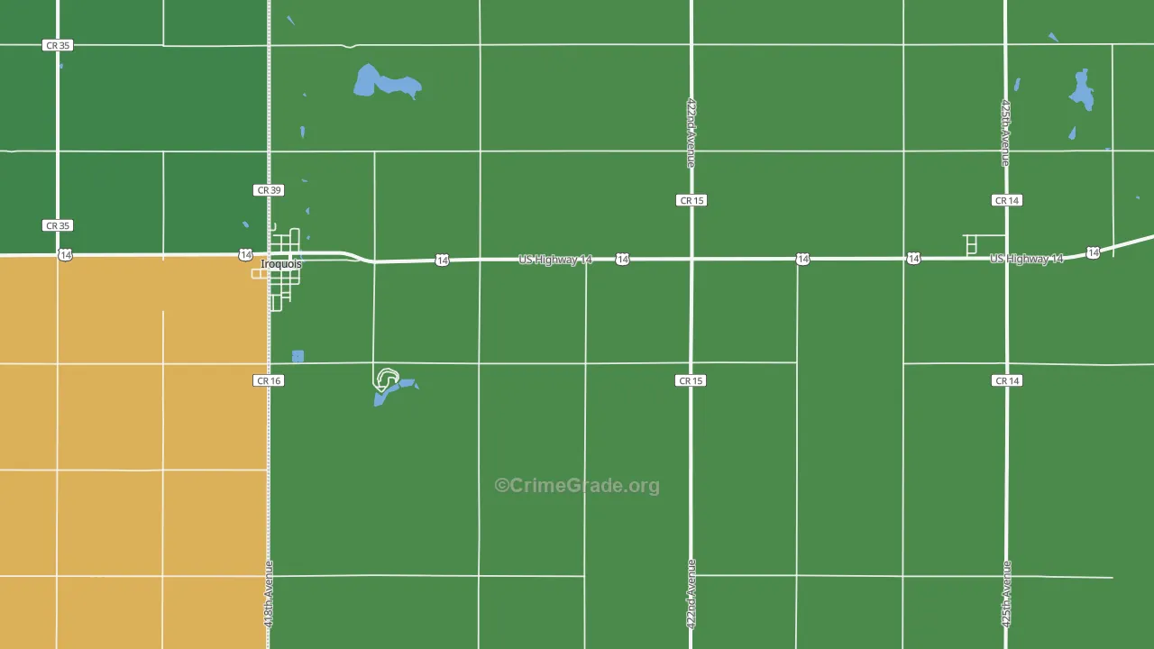 Manchester, SD Map of Vehicle Theft Rates