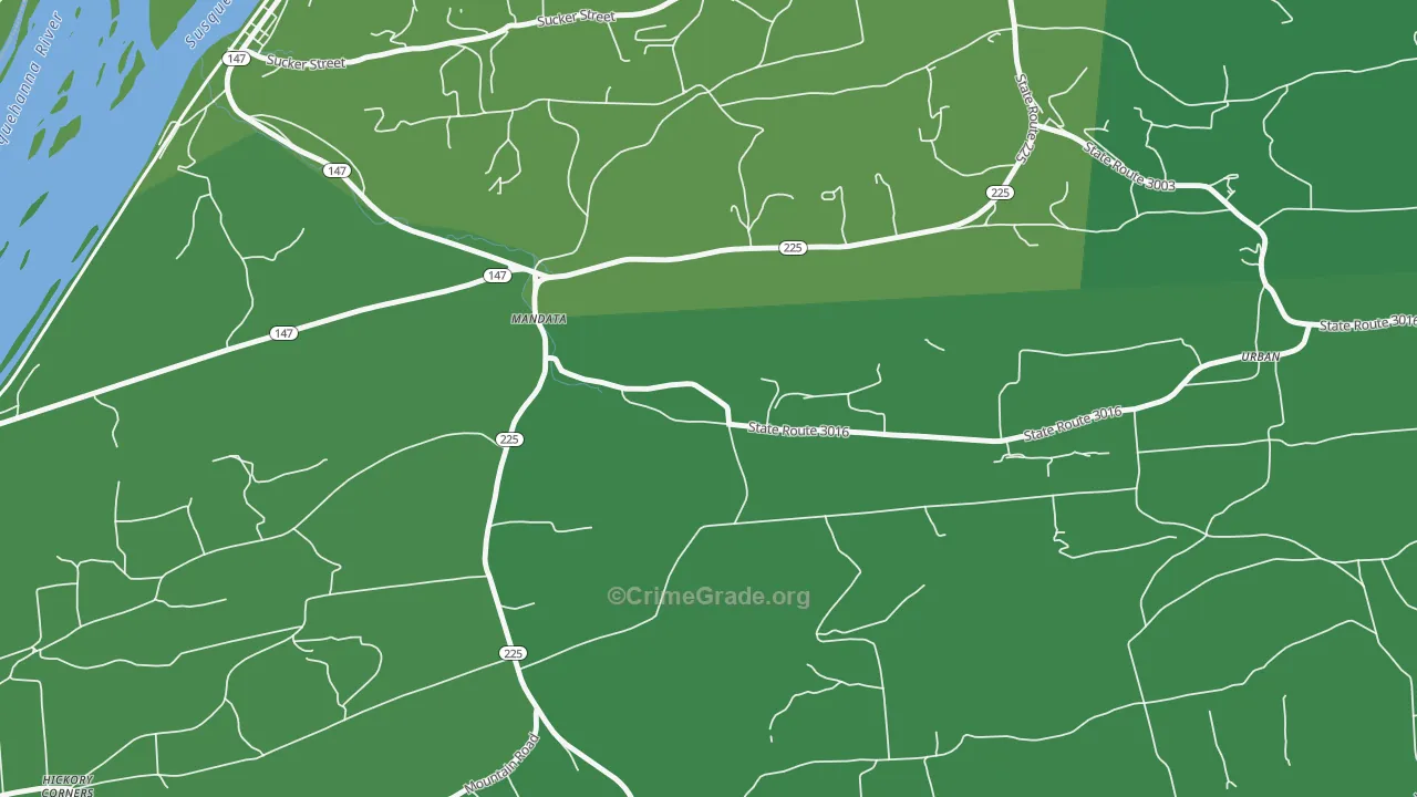 Mandata, PA Map of Vehicle Theft Rates