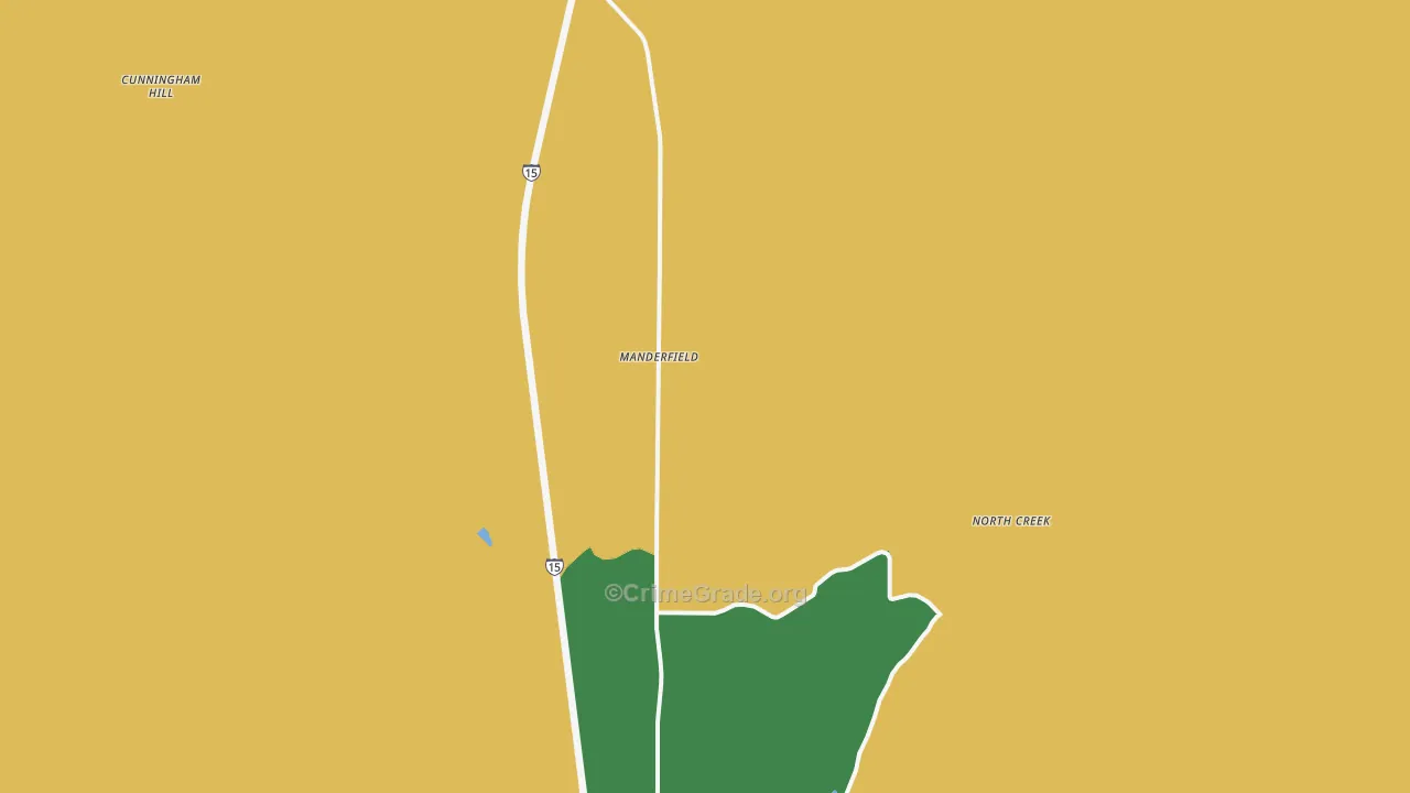 Manderfield, UT Map of Vehicle Theft Rates