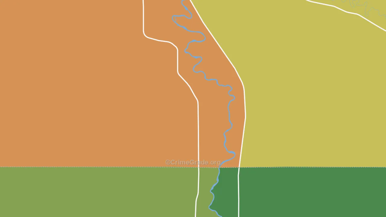 Manderson, WY Map of Vehicle Theft Rates