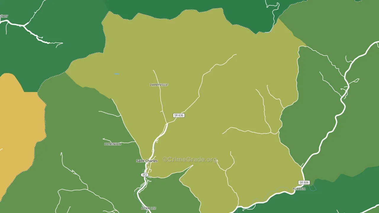 Maness, VA Map of Vehicle Theft Rates