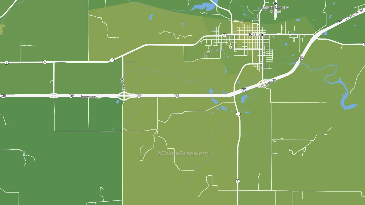 Mangum, TX Map of Vehicle Theft Rates