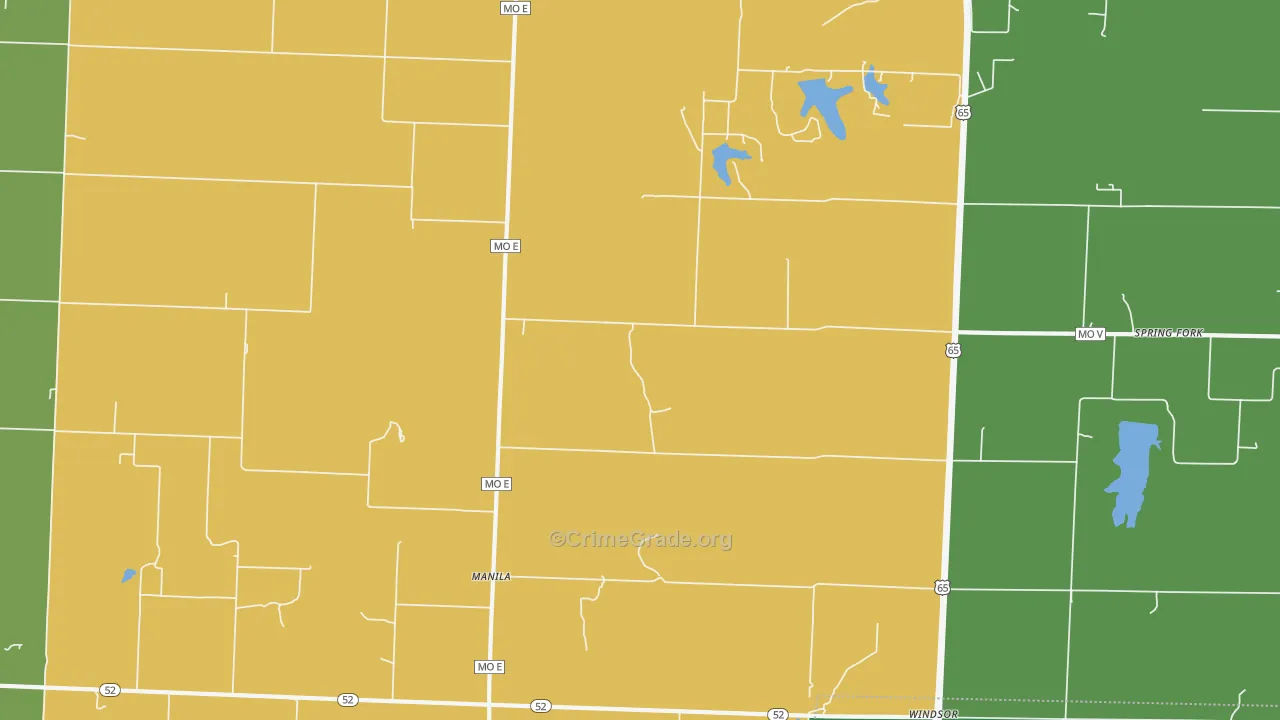 Manila, MO Map of Vehicle Theft Rates