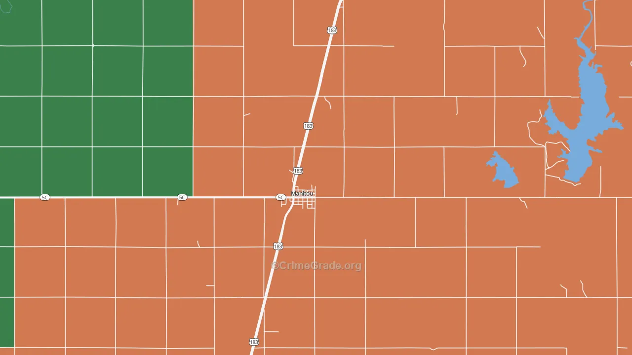 Manitou, OK Map of Vehicle Theft Rates