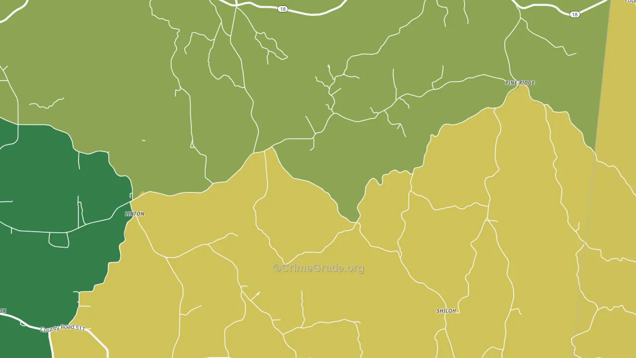 Mannassa, MS Map of Vehicle Theft Rates