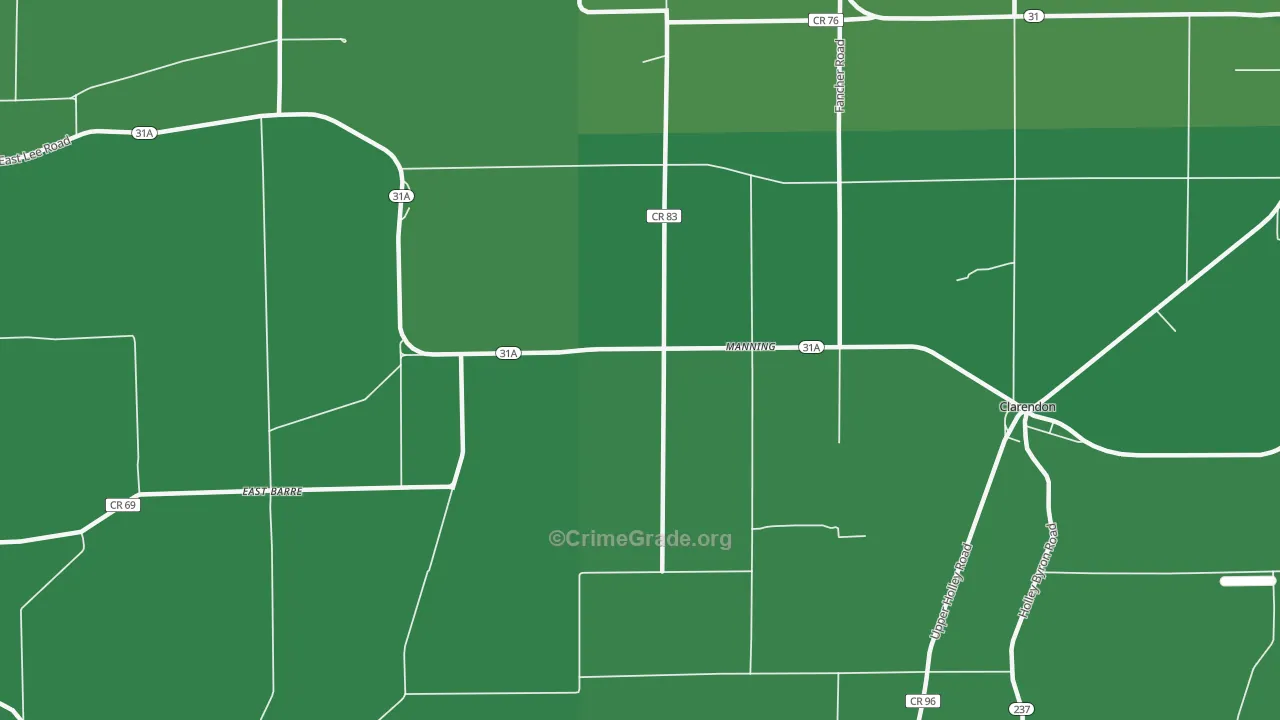 Manning, NY Map of Vehicle Theft Rates