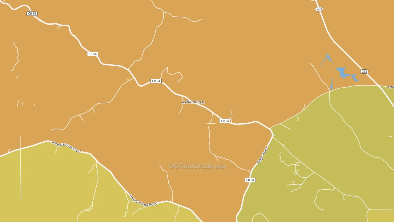 Manningham, AL Map of Vehicle Theft Rates