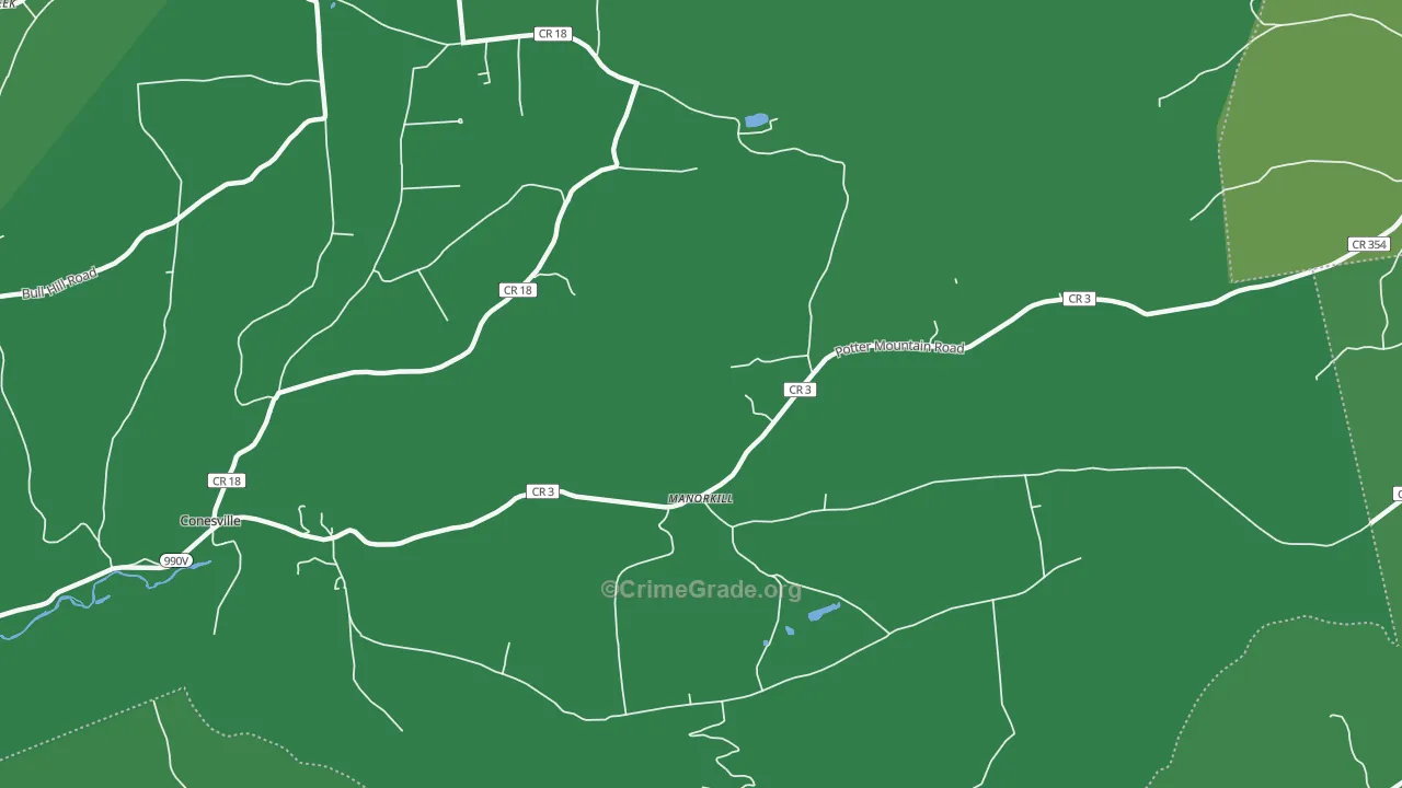 Manor Kill, NY Map of Vehicle Theft Rates