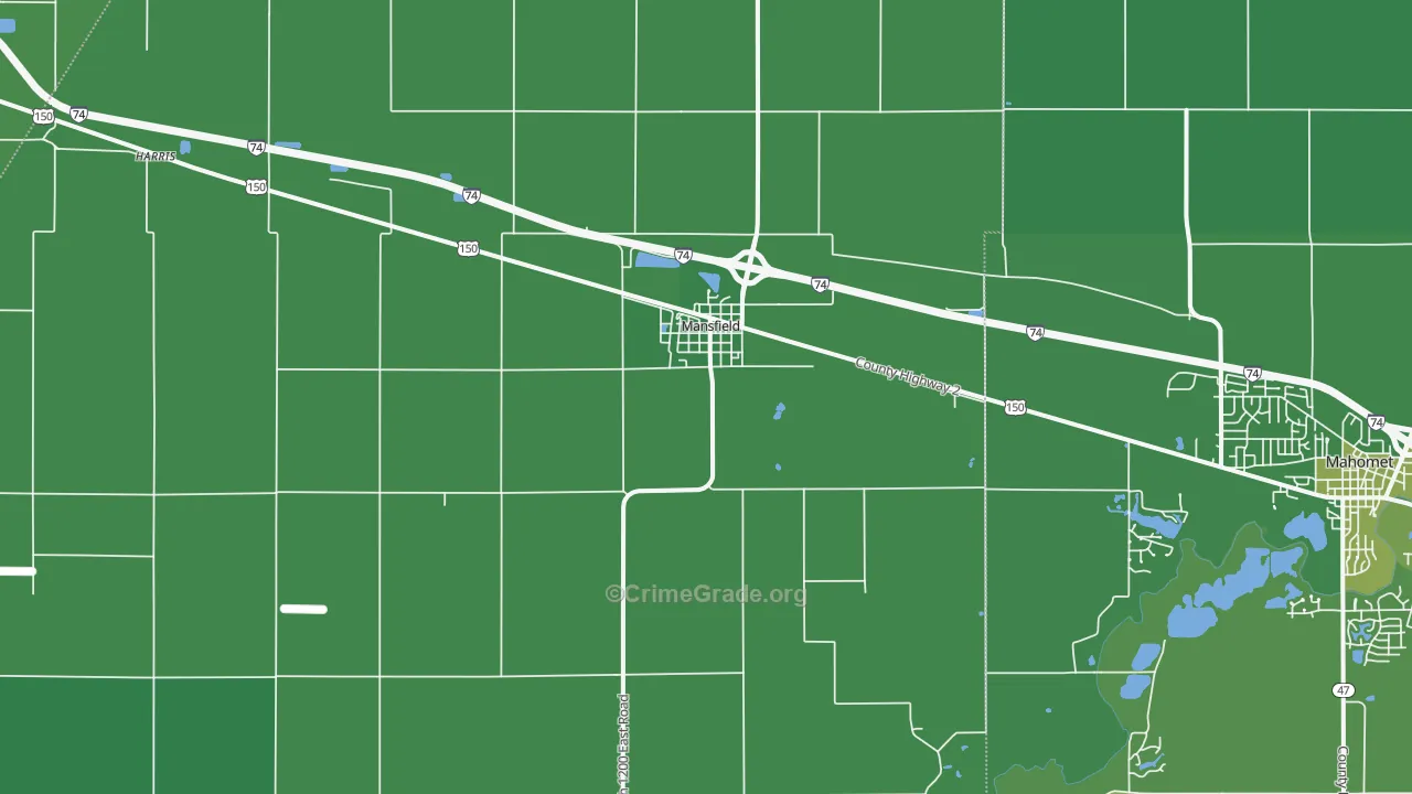 Mansfield, IL Map of Vehicle Theft Rates