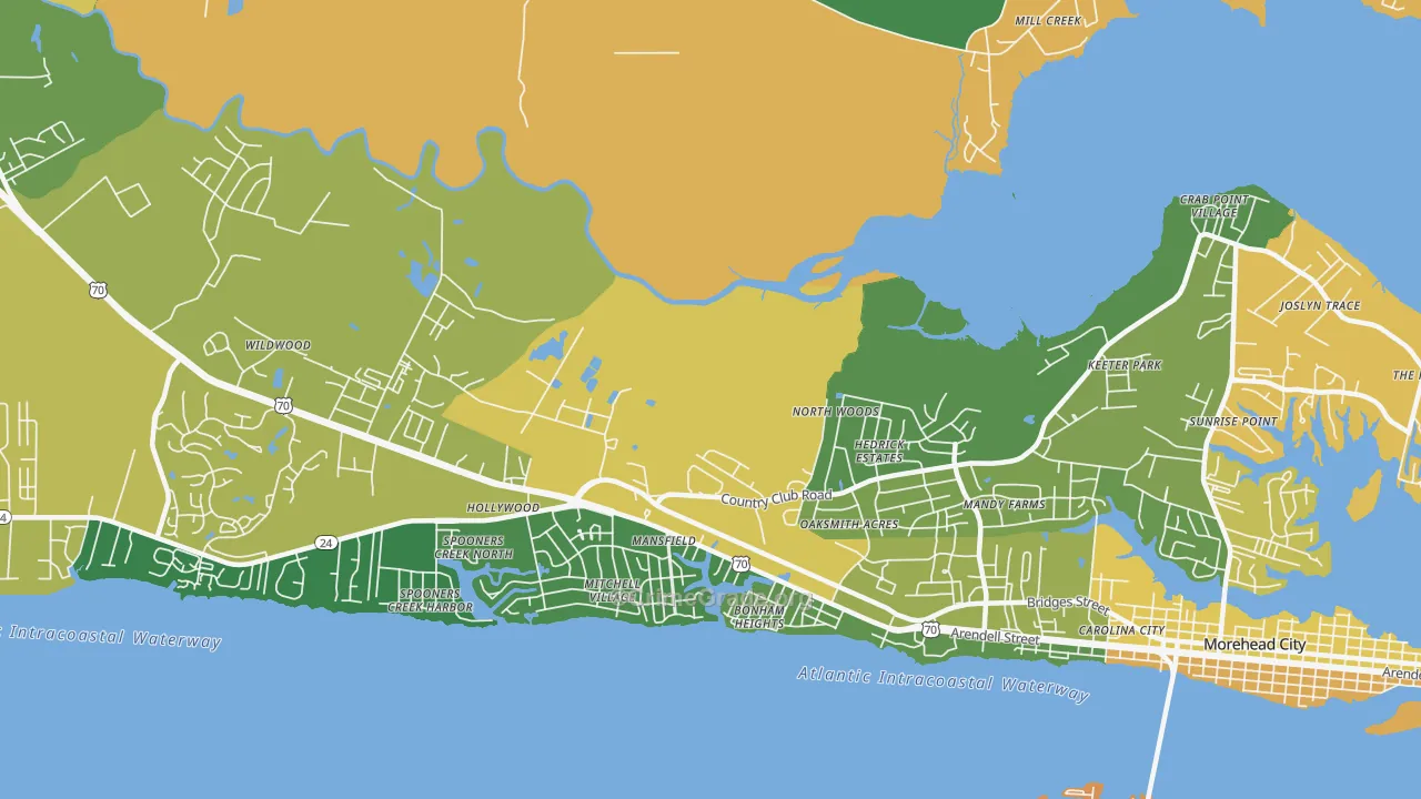 Mansfield, NC Map of Vehicle Theft Rates