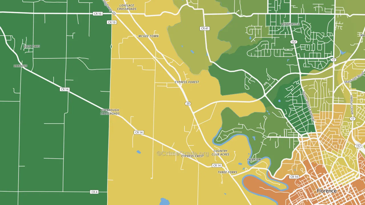 Mansion View, AL Map of Vehicle Theft Rates