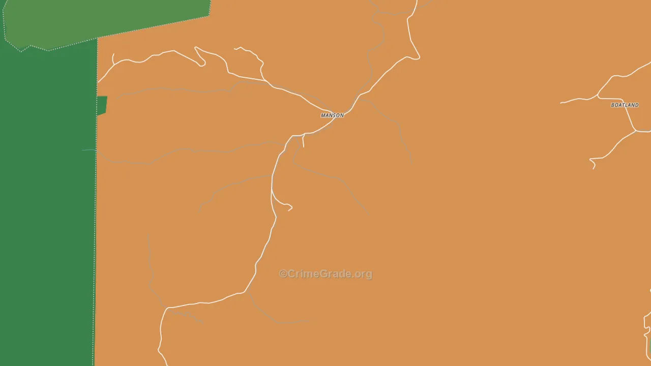 Manson, TN Map of Vehicle Theft Rates