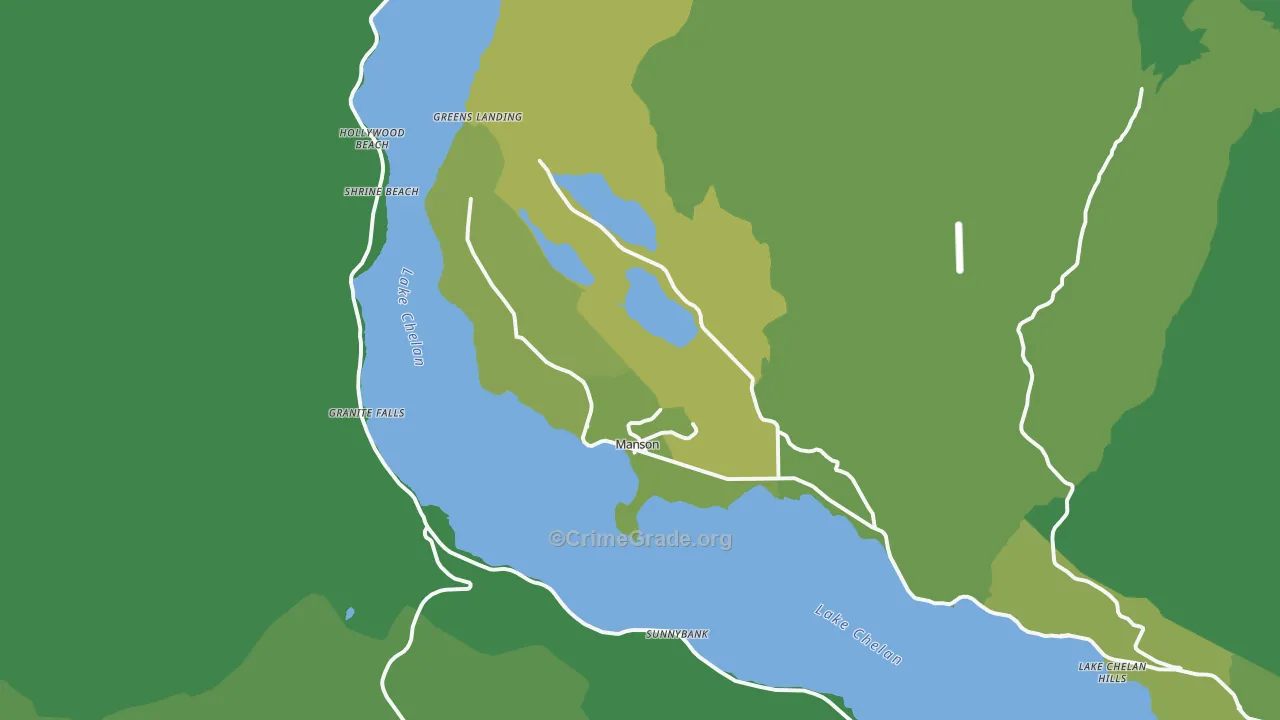 Manson, WA Map of Vehicle Theft Rates