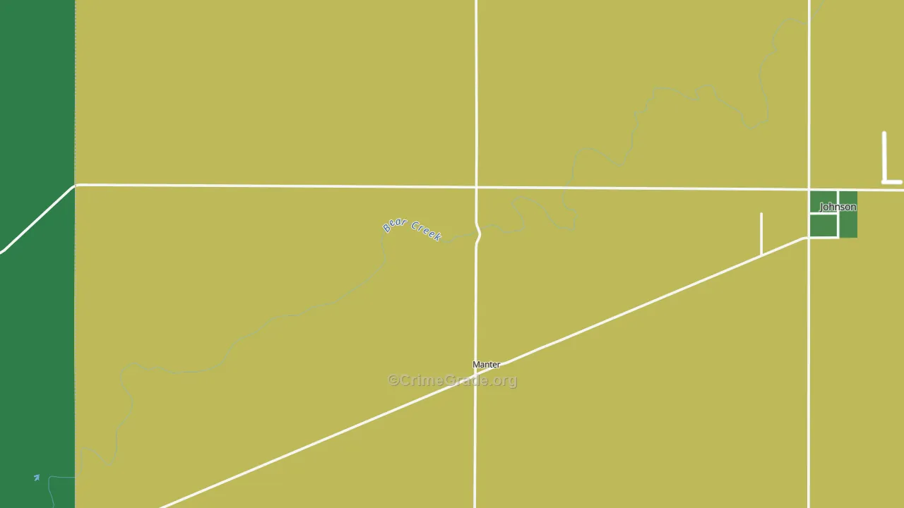 Manter, KS Map of Vehicle Theft Rates