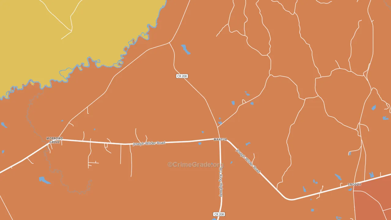 Mantua, AL Map of Vehicle Theft Rates