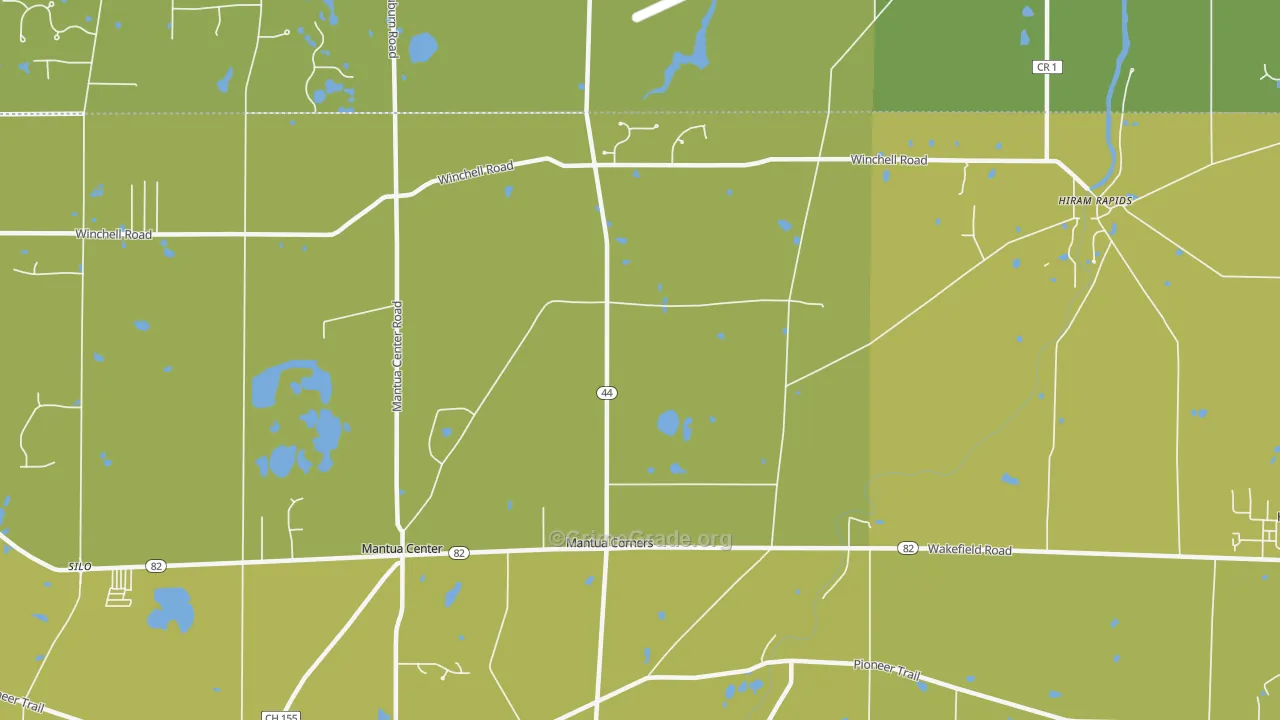 Mantua Corners, OH Map of Vehicle Theft Rates