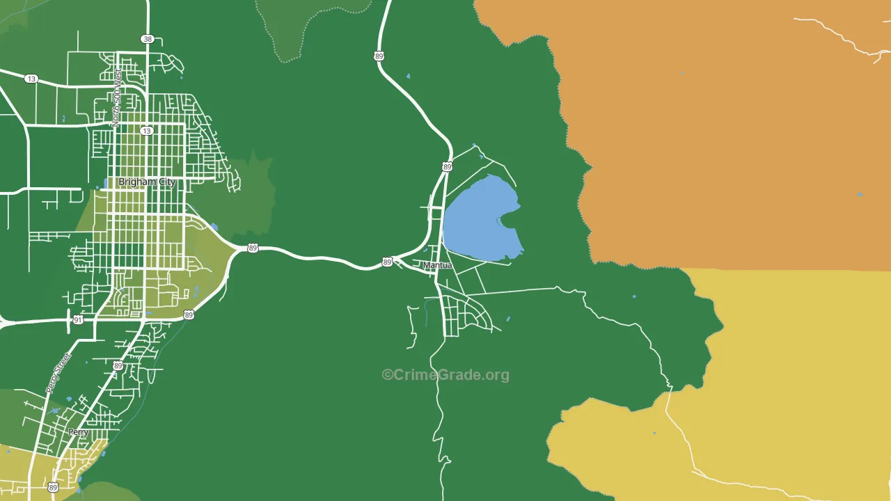 Mantua, UT Map of Vehicle Theft Rates