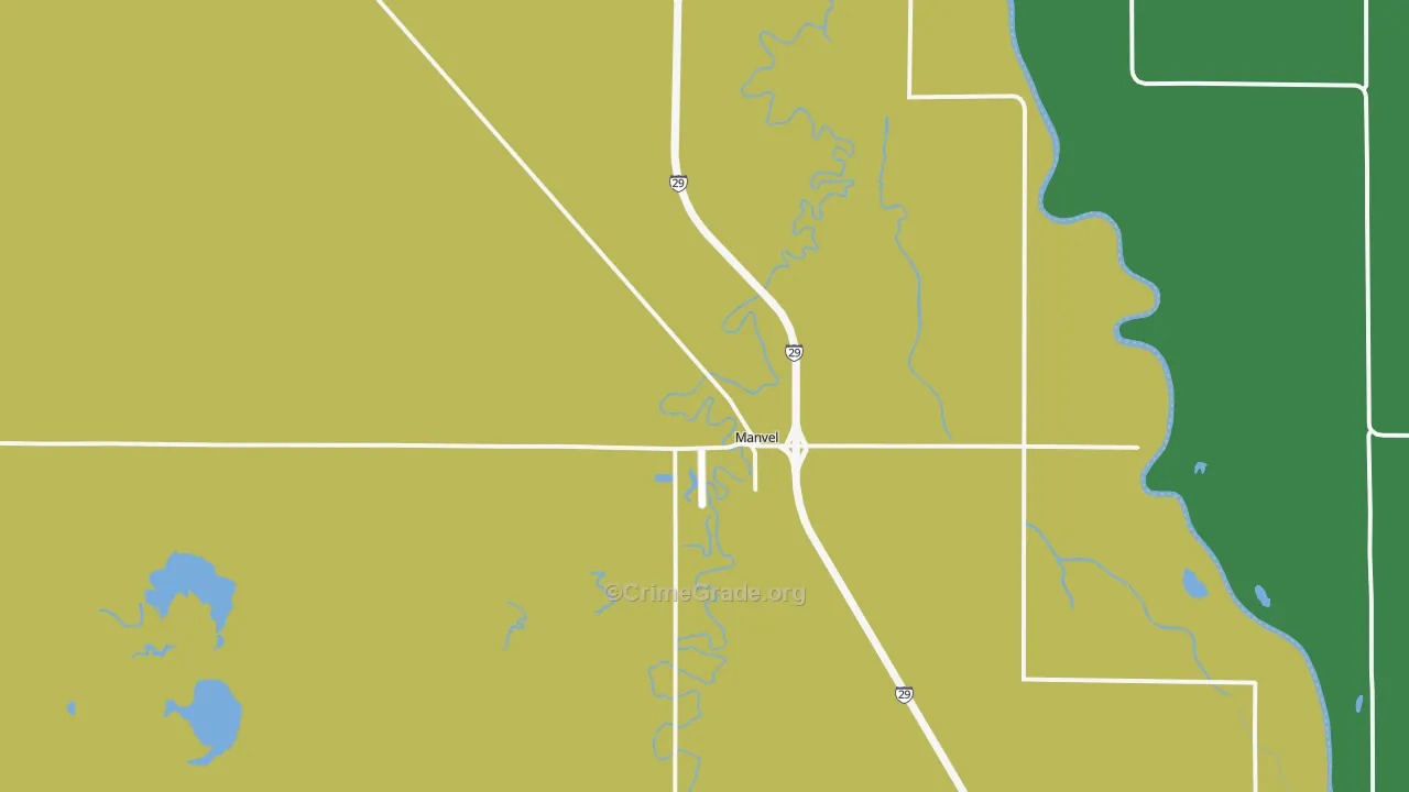 Manvel, ND Map of Vehicle Theft Rates