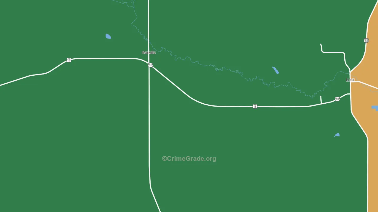 Manville, WY Map of Vehicle Theft Rates