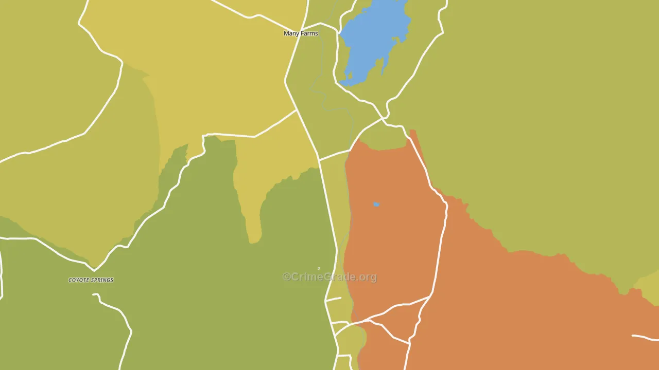 Many Farms, AZ Map of Vehicle Theft Rates