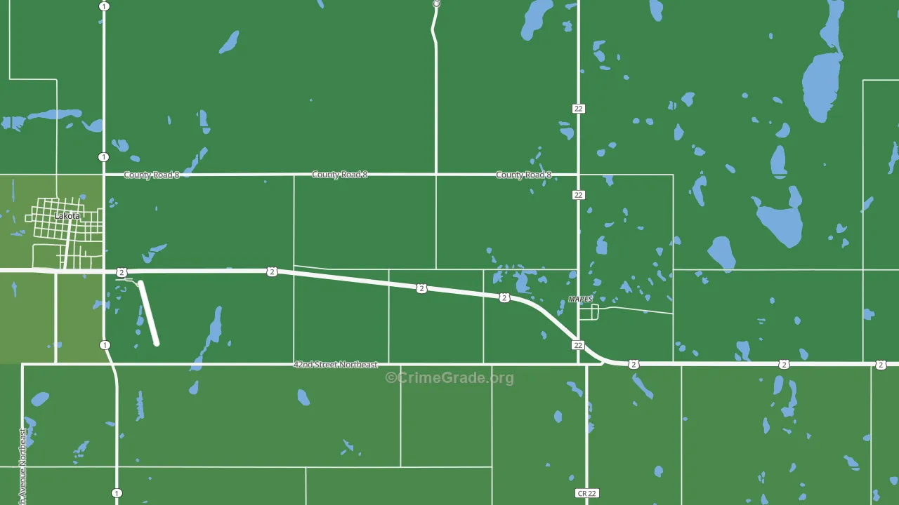 Mapes, ND Map of Vehicle Theft Rates
