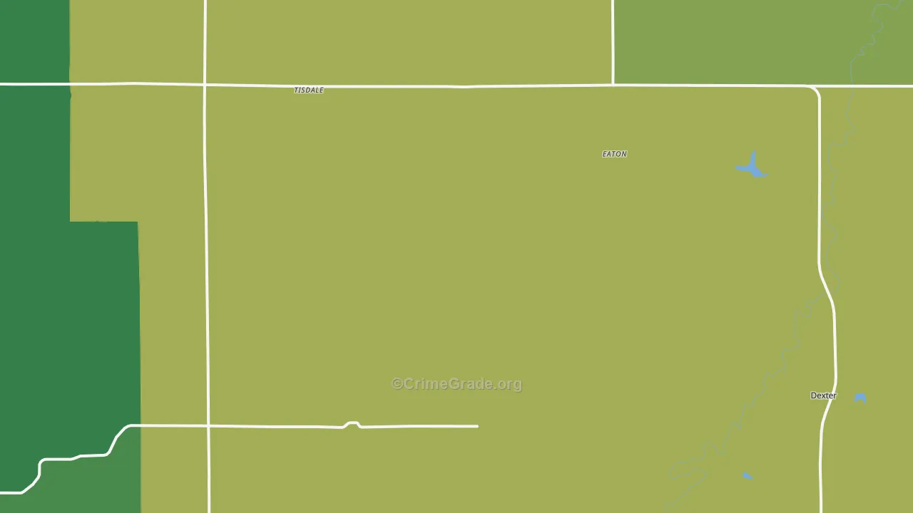 Maple City, KS Map of Vehicle Theft Rates