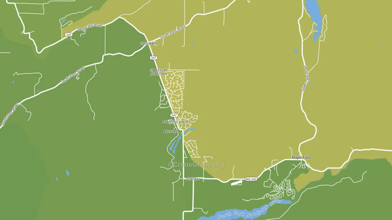 Maple Falls, WA Map of Vehicle Theft Rates