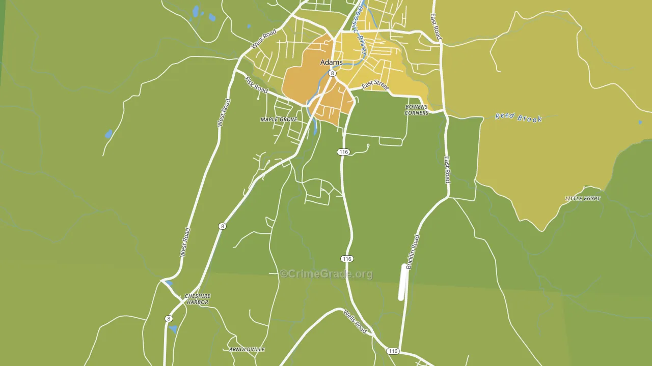 Maple Grove, MA Map of Vehicle Theft Rates