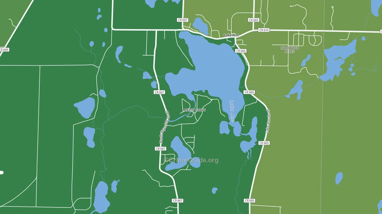 Maple Grove, MI Map of Vehicle Theft Rates