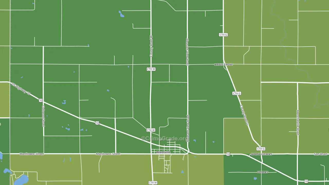 Maple Grove, WI Map of Vehicle Theft Rates