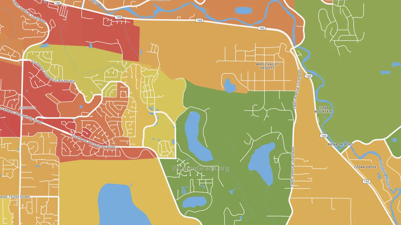 Maple Heights-Lake Desire, Renton, WA Map of Vehicle Theft Rates