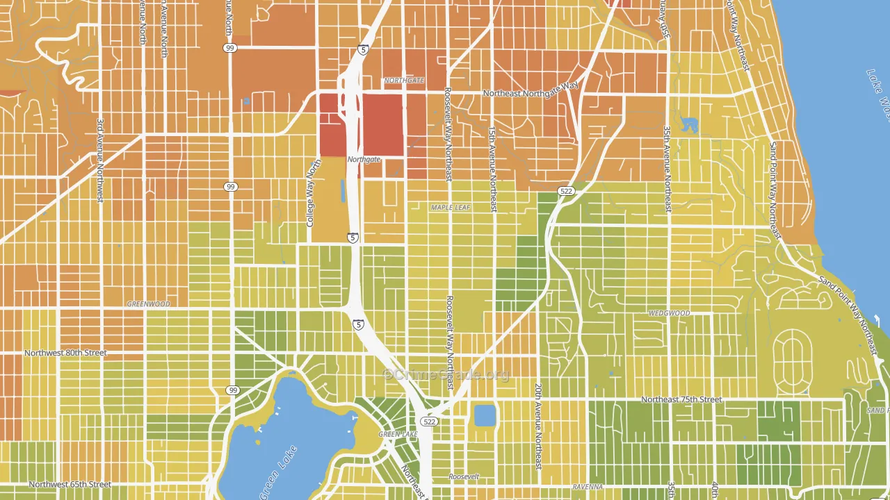 Maple Leaf, Seattle, WA Map of Vehicle Theft Rates