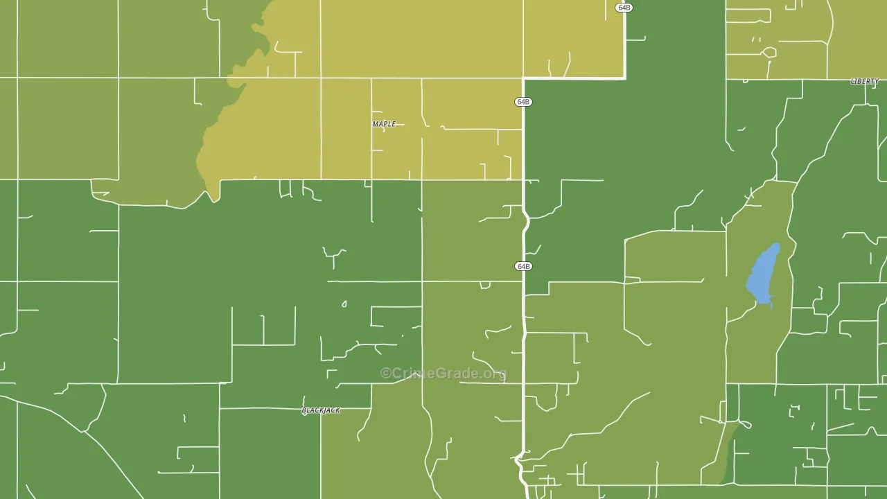 Maple, OK Map of Vehicle Theft Rates