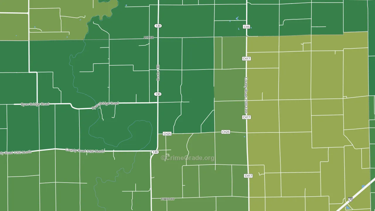 Maple Point, IL Map of Vehicle Theft Rates
