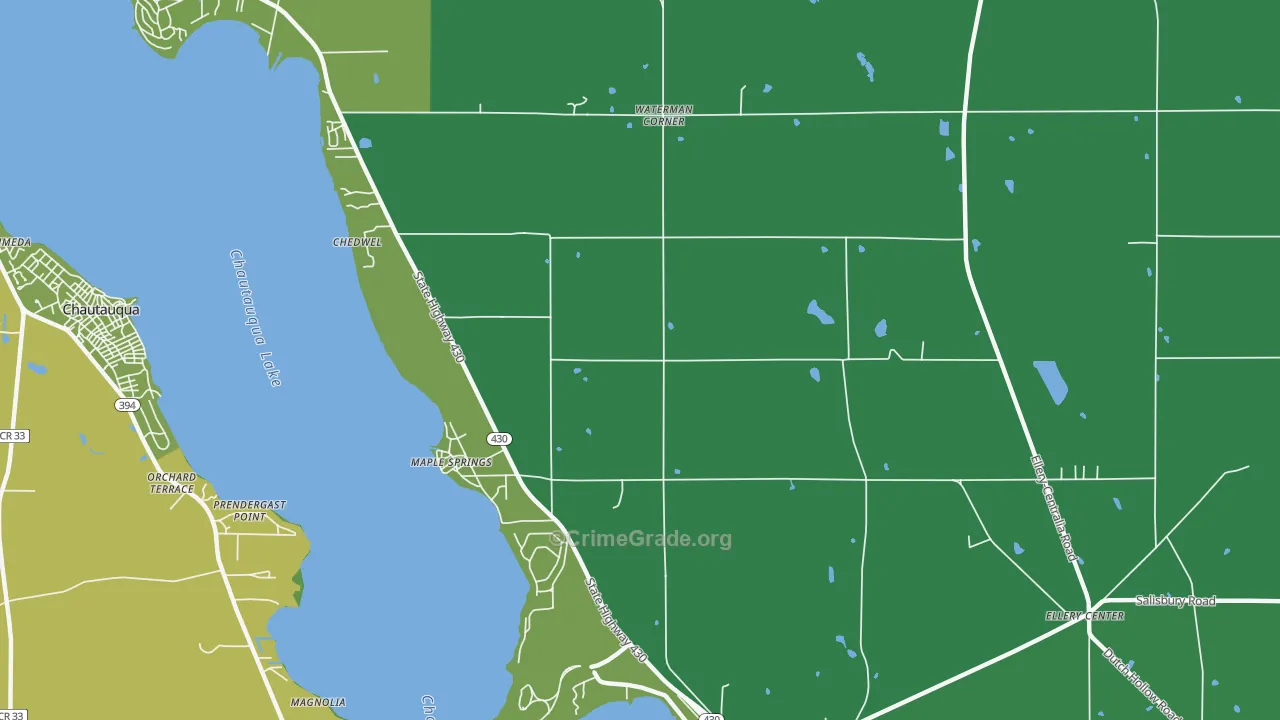 Maple Springs, NY Map of Vehicle Theft Rates