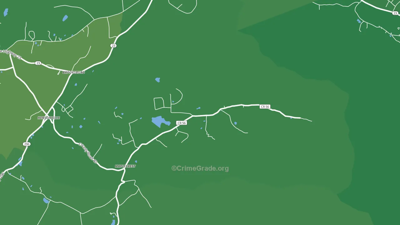 Maplecrest, NY Map of Vehicle Theft Rates