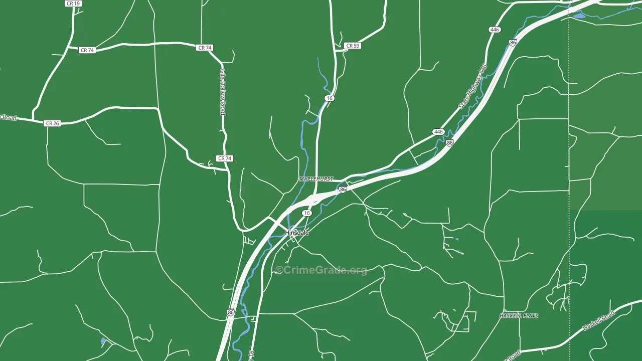 Maplehurst, NY Map of Vehicle Theft Rates
