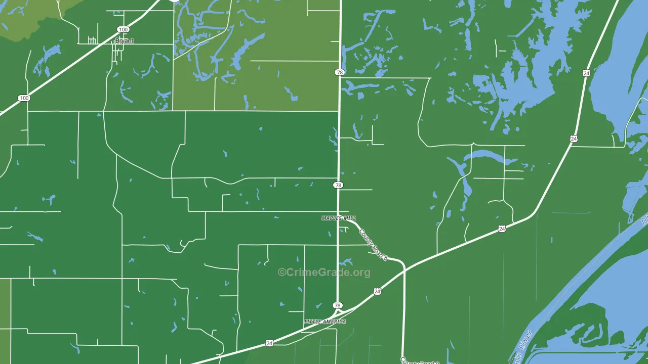 Maples Mill, IL Map of Vehicle Theft Rates