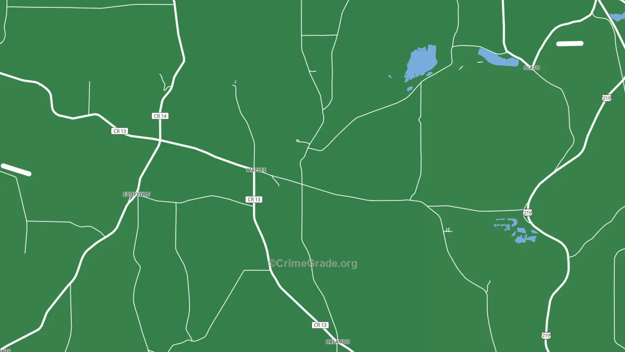 Maples, NY Map of Vehicle Theft Rates