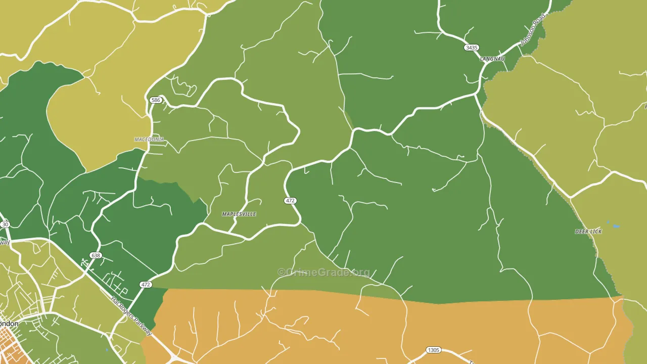 Maplesville, KY Map of Vehicle Theft Rates