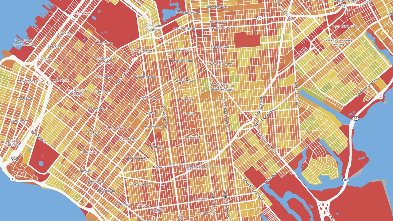 Mapleton-Flatlands, Brooklyn, NY Map of Vehicle Theft Rates